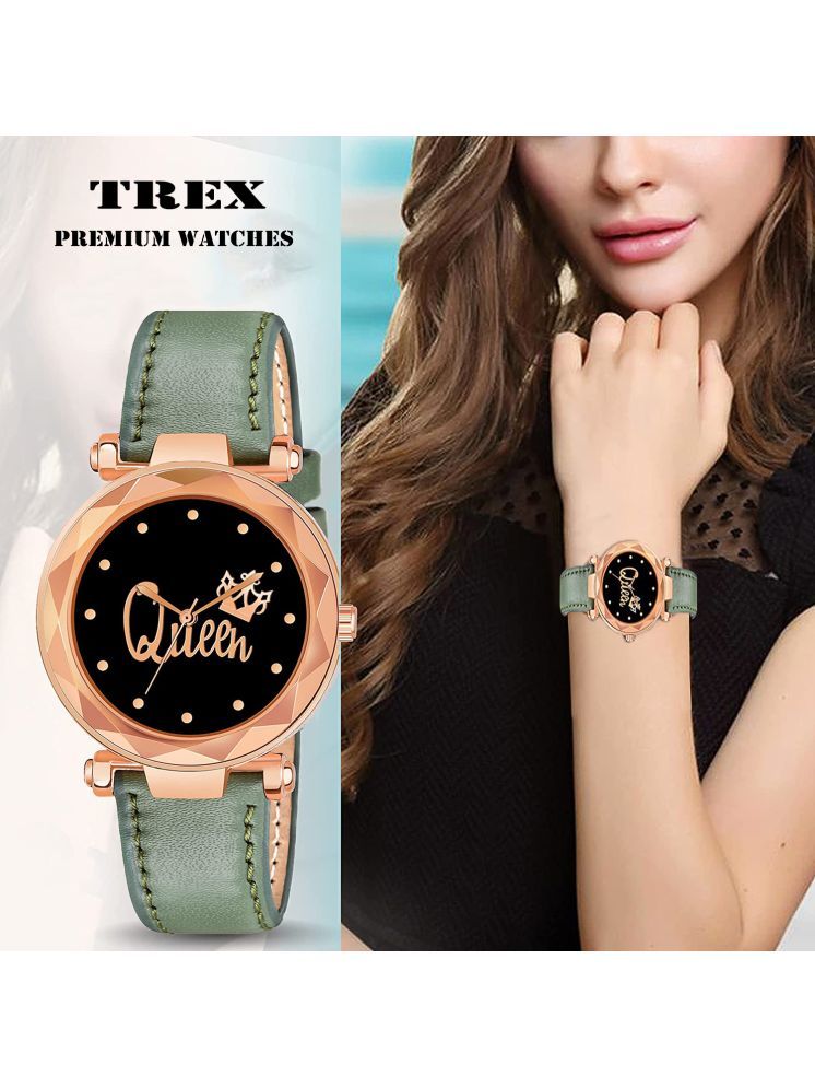     			Trex Green PU Analog Womens Watch