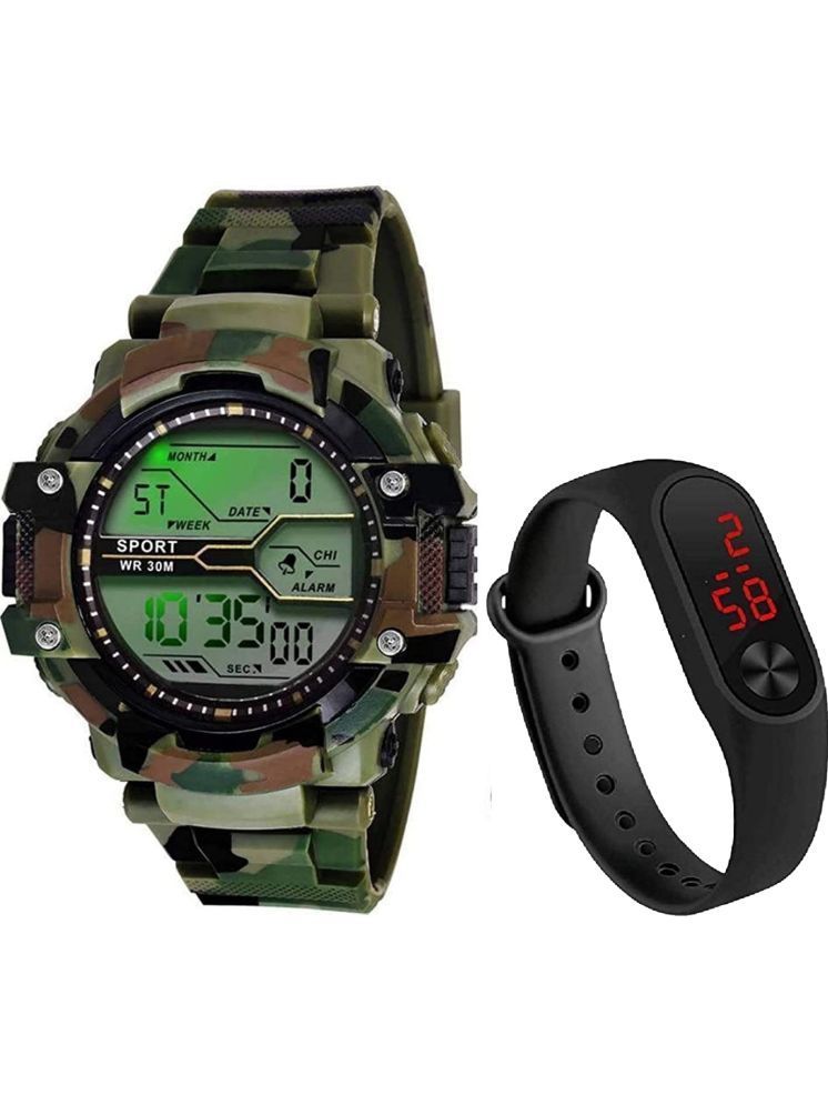     			Trex Green Silicon Digital Men's Watch