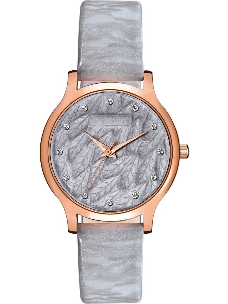     			Trex Light Grey PU Analog Womens Watch