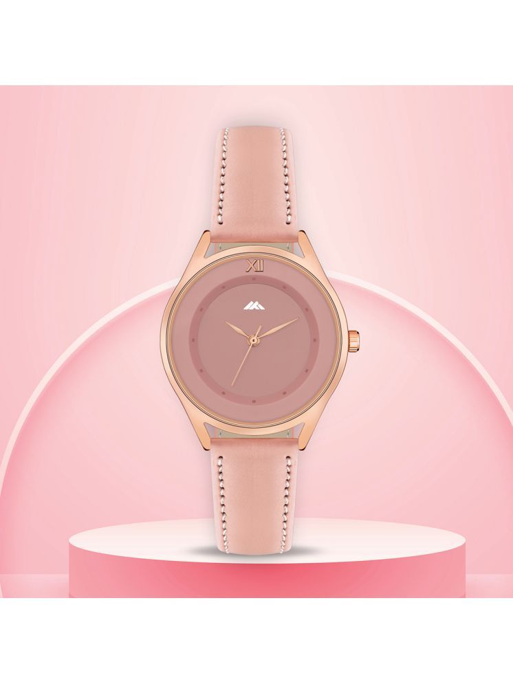     			Trex Pink PU Analog Womens Watch