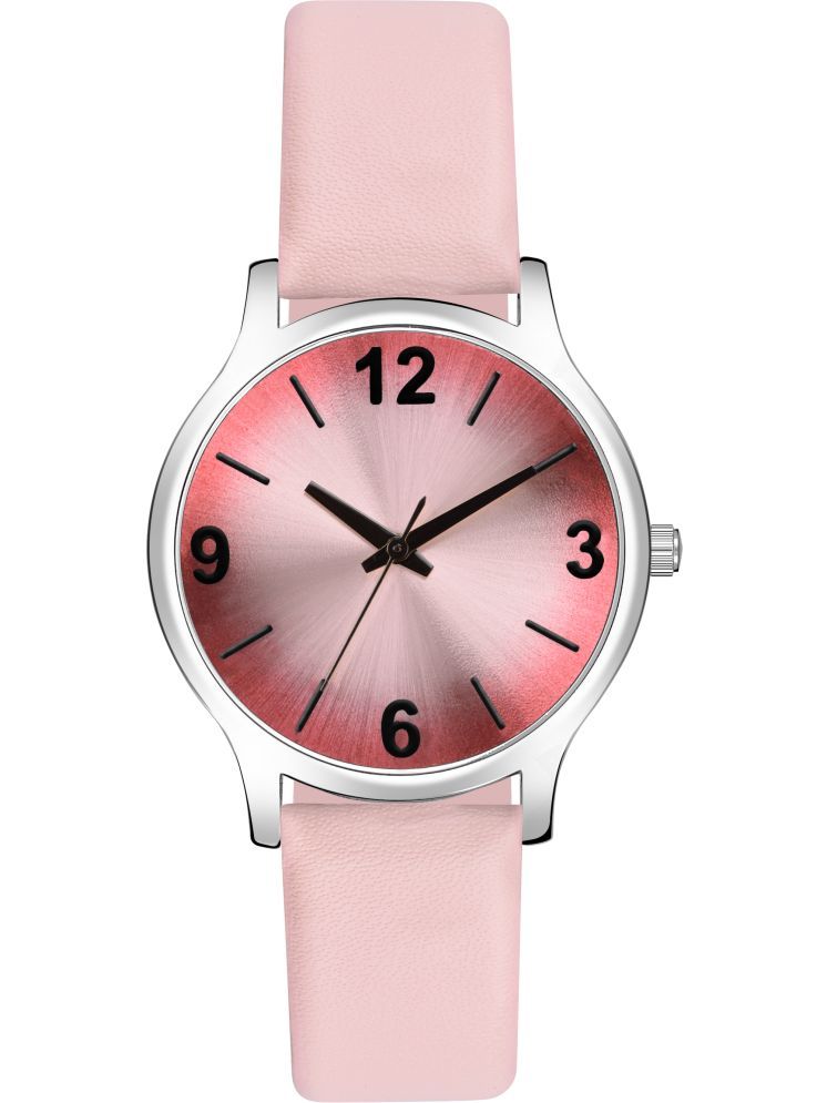     			Trex Pink PU Analog Womens Watch