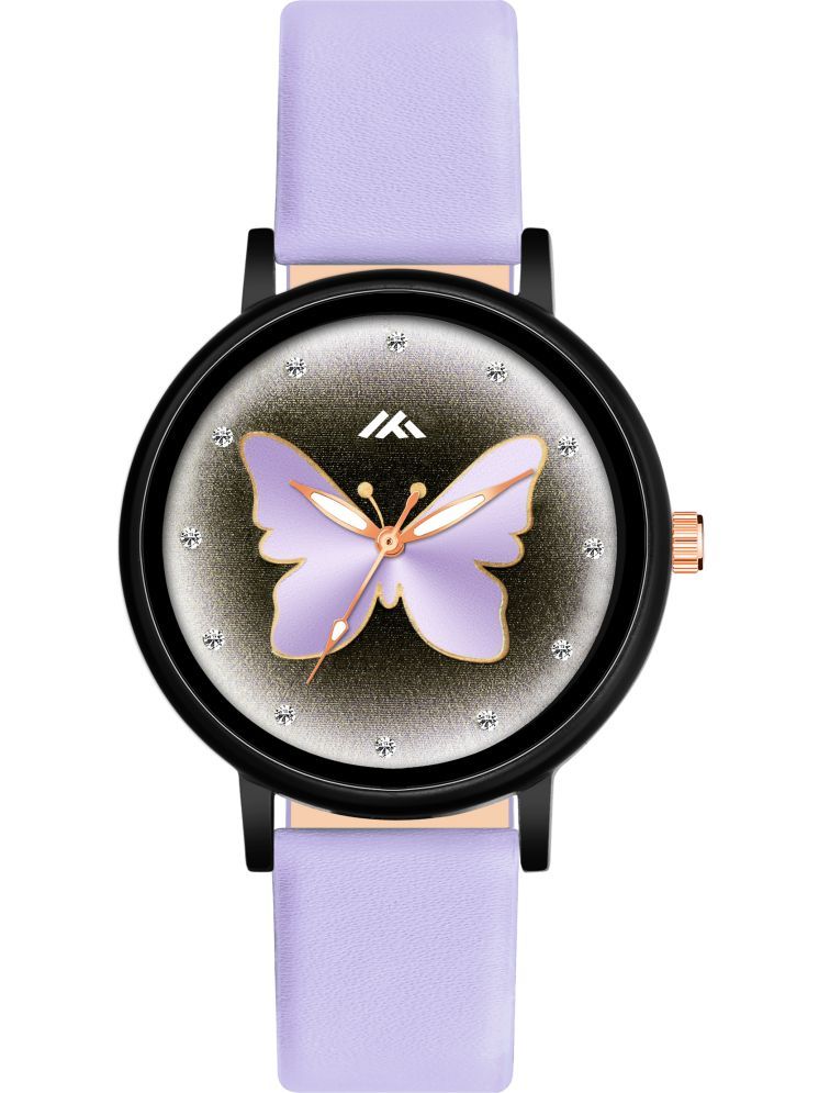     			Trex Purple PU Analog Womens Watch