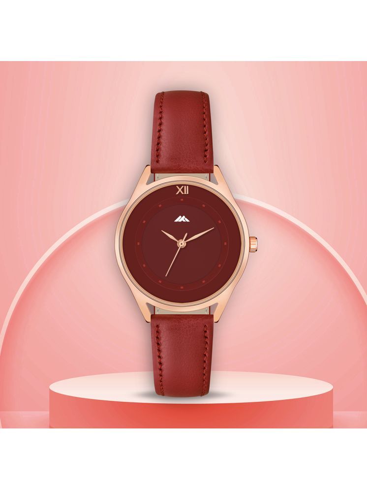     			Trex Red PU Analog Womens Watch