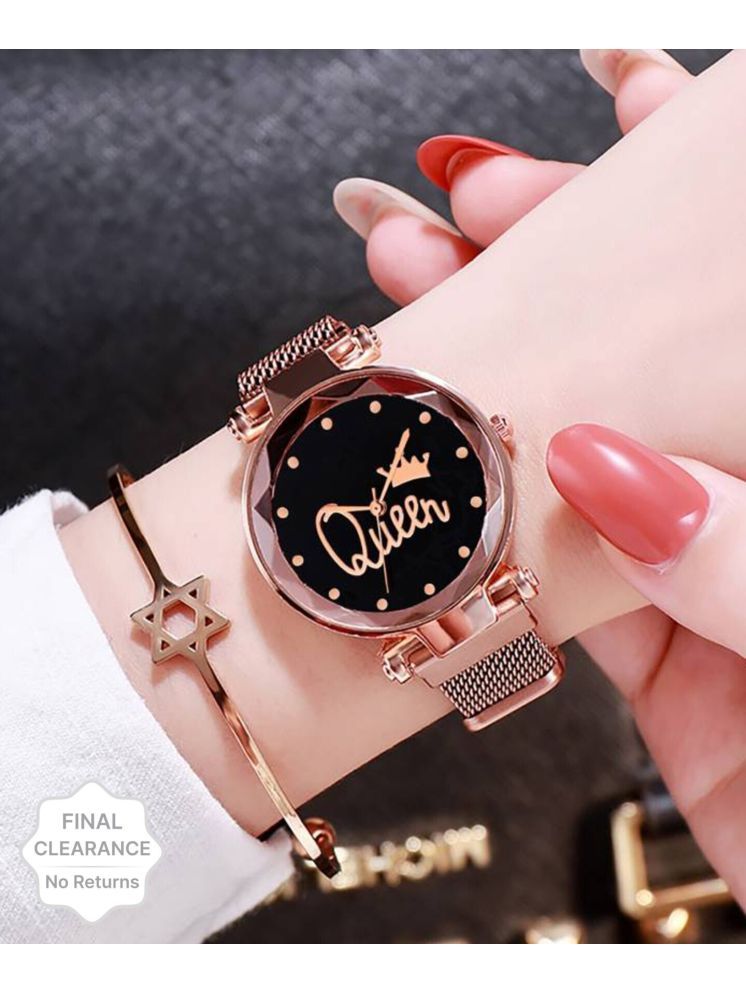     			Trex Rose Gold Fabric Analog Womens Watch