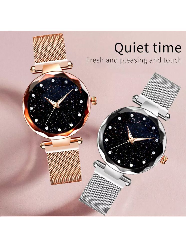     			Trex Rose Gold Fabric Analog Womens Watch