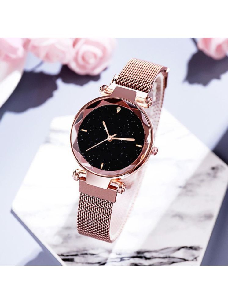     			Trex Rose Gold Fabric Analog Womens Watch