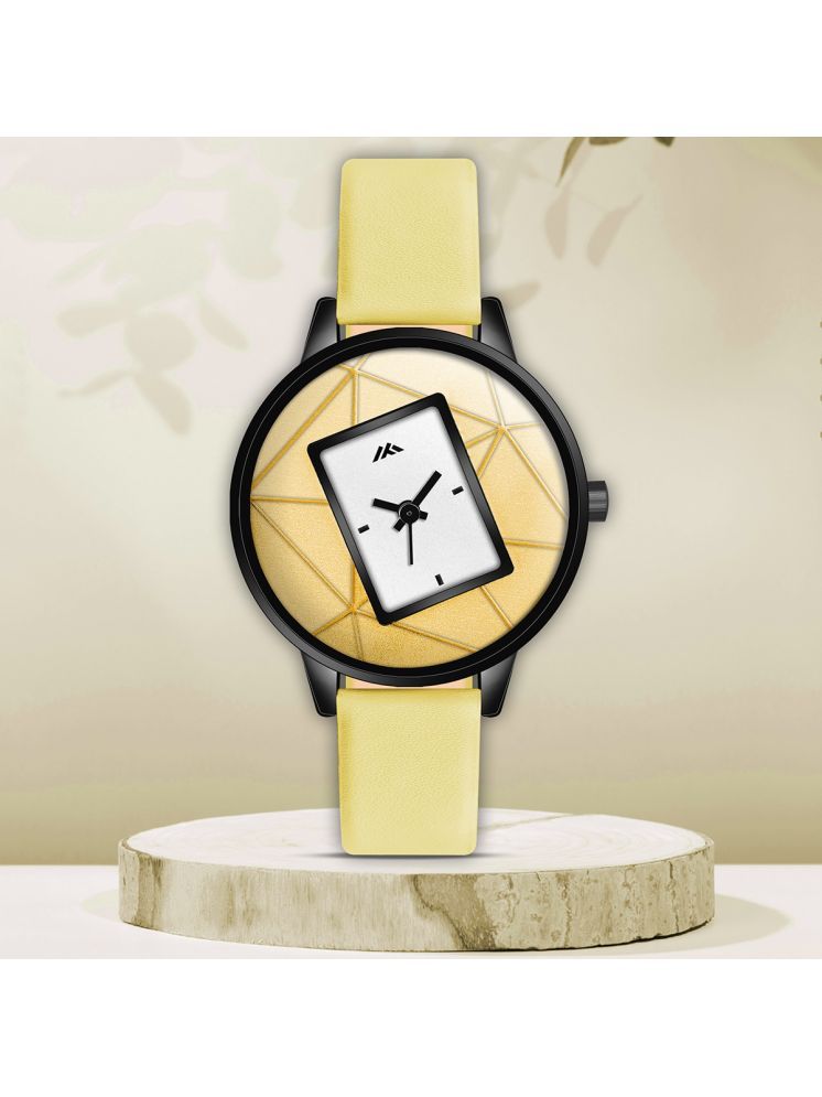     			Trex Yellow PU Analog Womens Watch