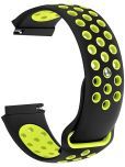 ACM Watch Strap Silicone Belt 22mm compatible with Fastrack Styler Fs2 Pro Smartwatch Sports Dot Band Black with Neon Green