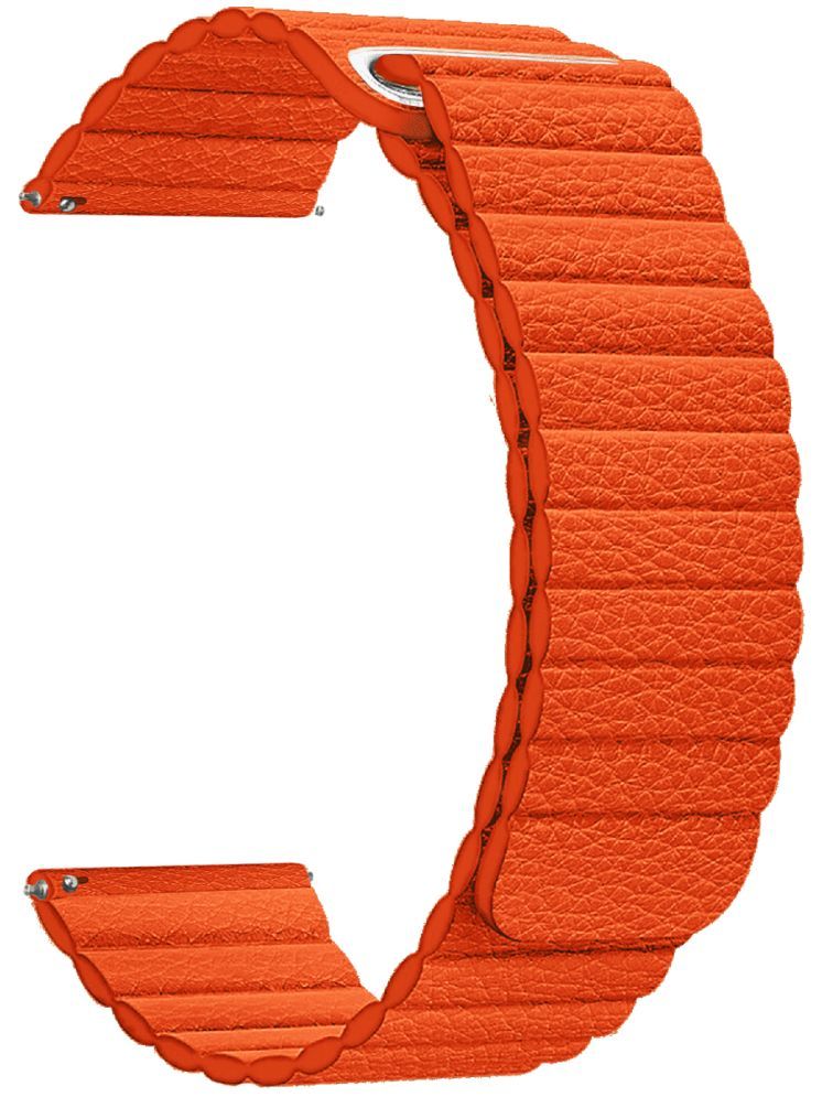     			ACM Watch Strap Magnetic Leather 22mm compatible with Fastrack Magnus Fx2 Smartwatch Luxury Band Orange