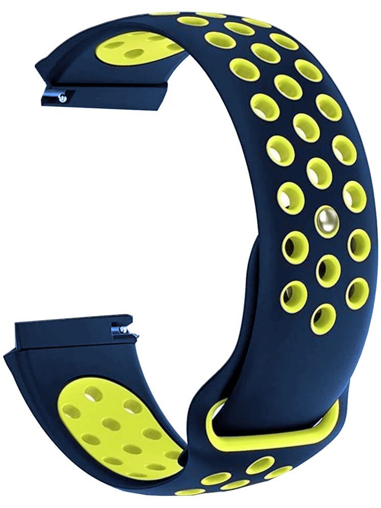     			ACM Watch Strap Silicone Belt 22mm compatible with Acwo Fwit Go-On Ultra Smartwatch Sports Dot Band Blue with Yellow