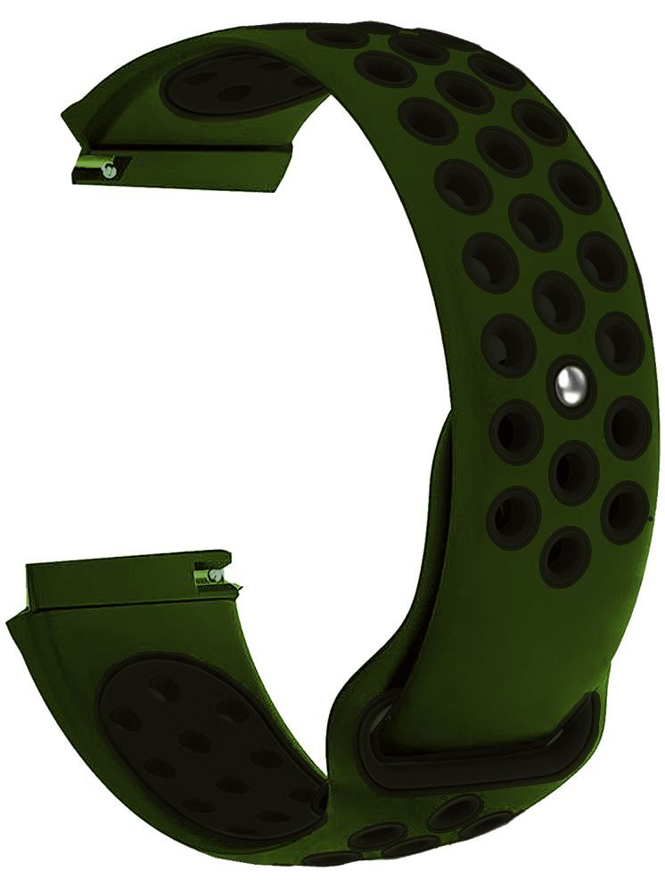     			ACM Watch Strap Silicone Belt 22mm compatible with Fastrack Radiant Fx3 Smartwatch Sports Dot Band Olive Green with Black