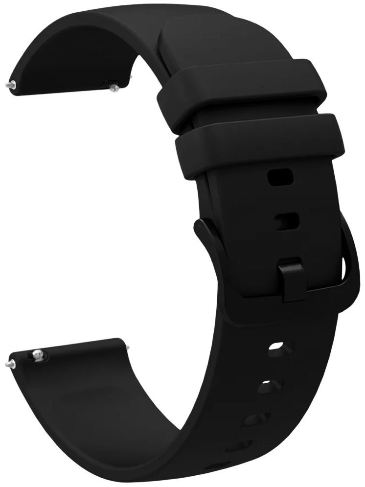     			ACM Watch Strap Silicone Belt 22mm compatible with Pebble Royale Steel Smartwatch Hook Band Black