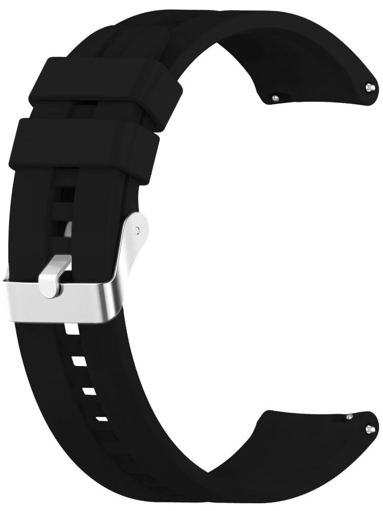     			ACM Watch Strap Silicone Belt 22mm compatible with Timex Iconnect Go Plus Smartwatch Classic Band Black