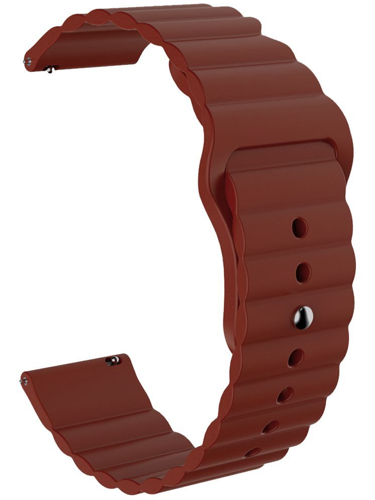     			ACM Watch Strap Wave Design Silicone Belt 22mm compatible with Boat Wave Call 2 Plus Smartwatch Sports Band Brown