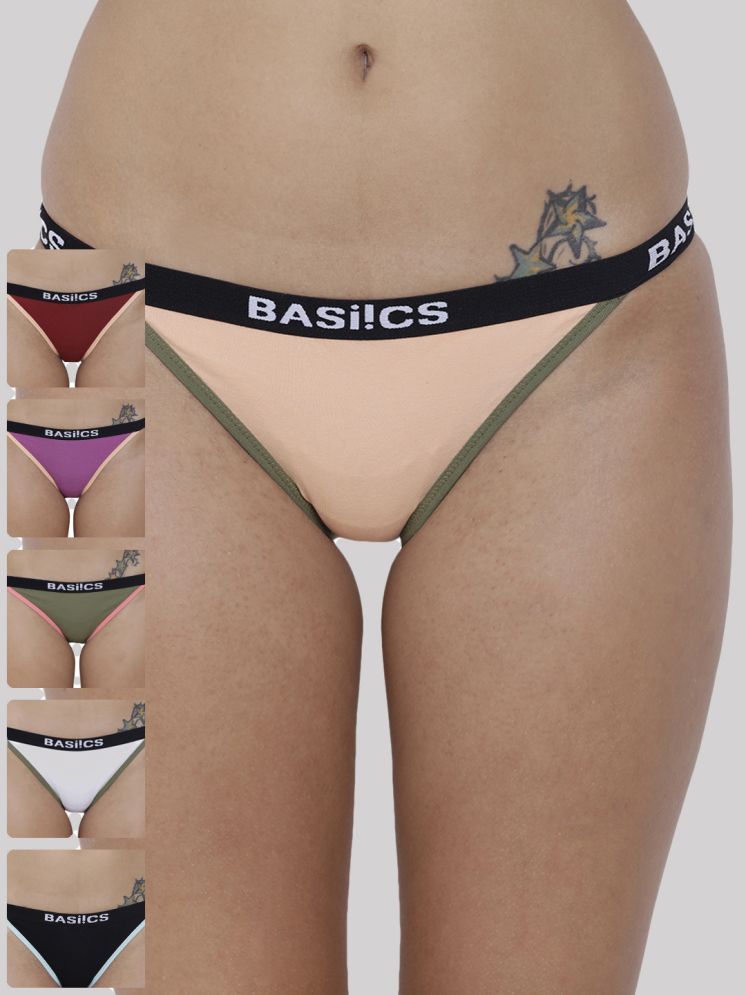     			BASIICS By La Intimo Pack of 6 Cotton Bikini For Women ( Multicolor1 )