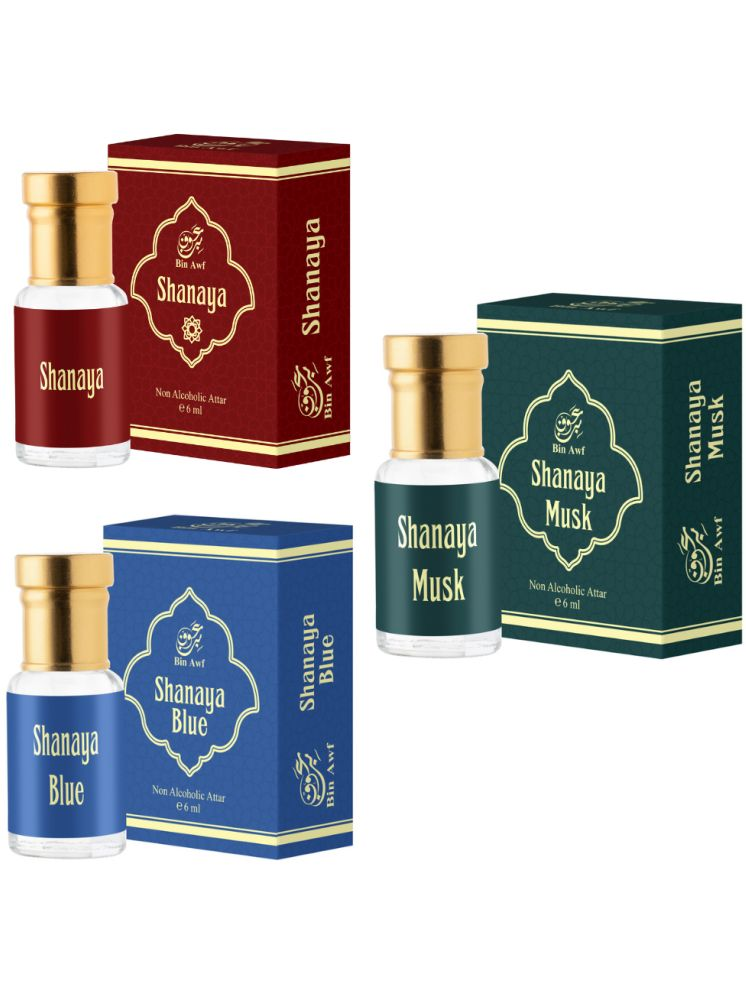     			Binawf Musk Non- Alcoholic Below 50ml Attar ( Pack of 3 )