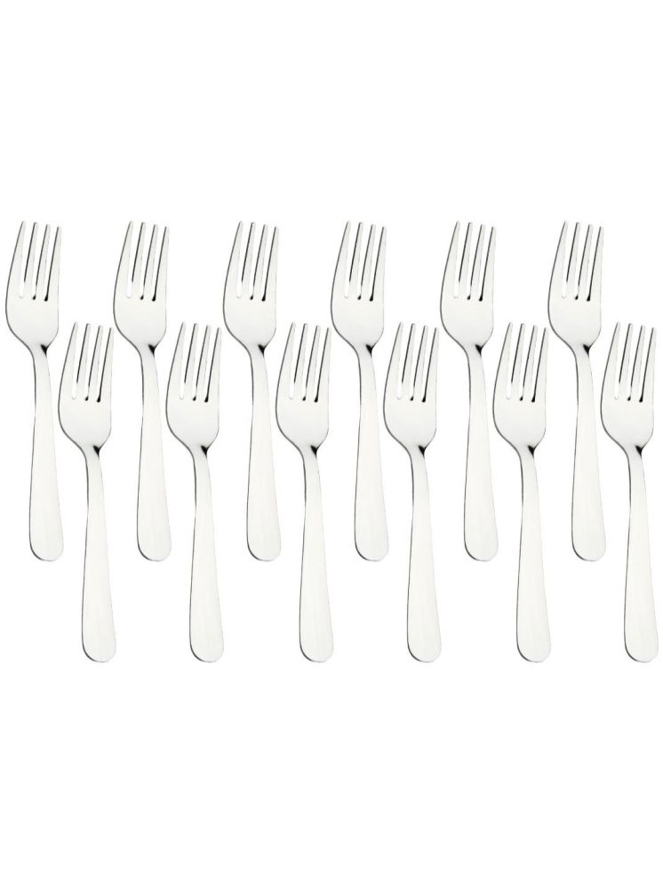     			Cutlux Frok Stainless Steel Plain Baby Fork Silver ( Pack of 12 )