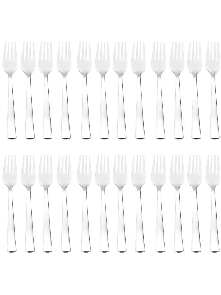     			Cutlux Tea Fork Stainless Steel Plain Fruit Fork Silver ( Pack of 24 )