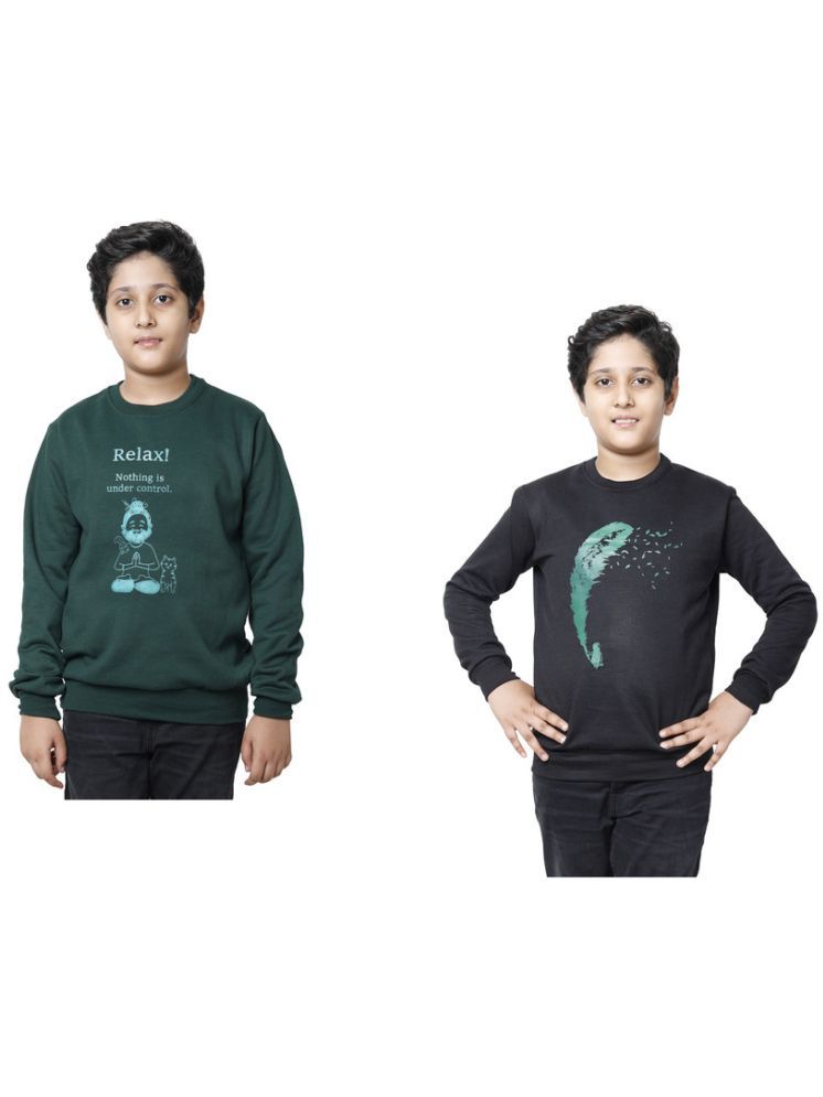     			IndiWeaves Pack of 2 Boys Fleece Sweatshirt ( Multicolor )