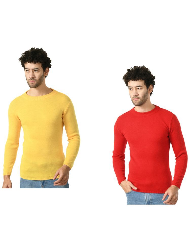     			IndiWeaves Woollen Round Neck Men's Full Sleeves Pullover Sweater - Multicolor ( Pack of 2 )