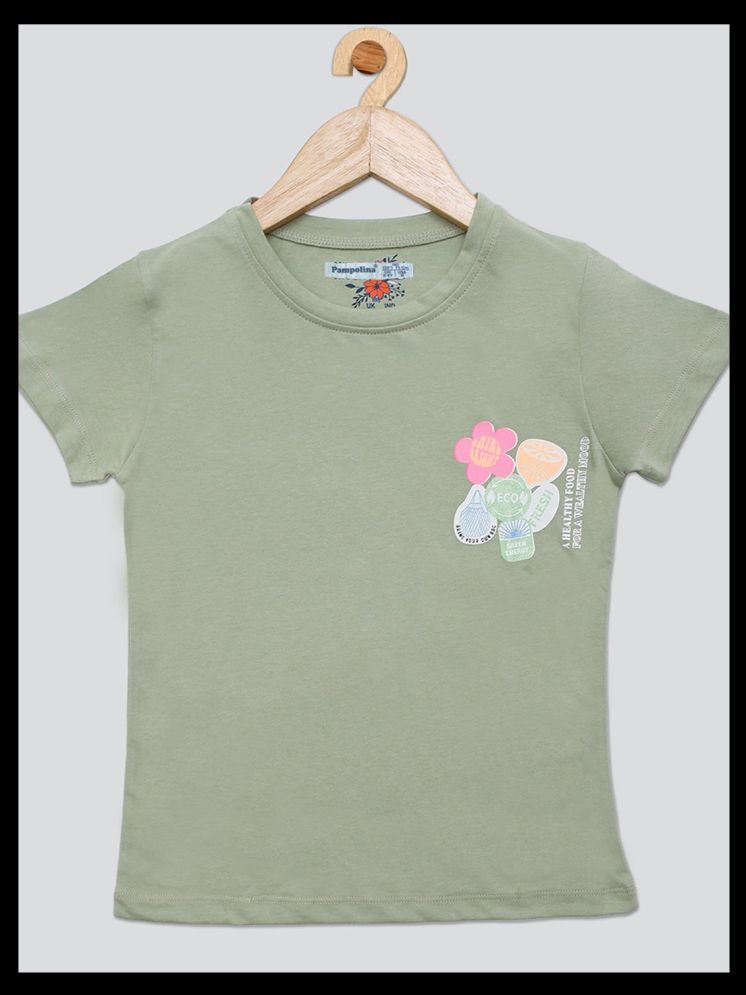     			PAMPOLINA Pack of 1 Girls Cotton T-Shirt ( Green )