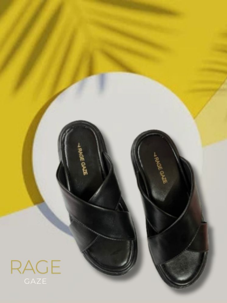     			RAGE GAZE Black Men's Slide Flip Flop