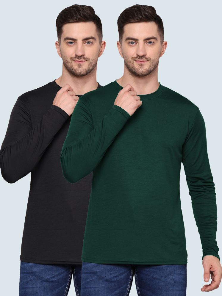     			TQH Polyester Regular Fit Solid Full Sleeves Men's Round T-Shirt - Multicolor8 ( Pack of 2 )