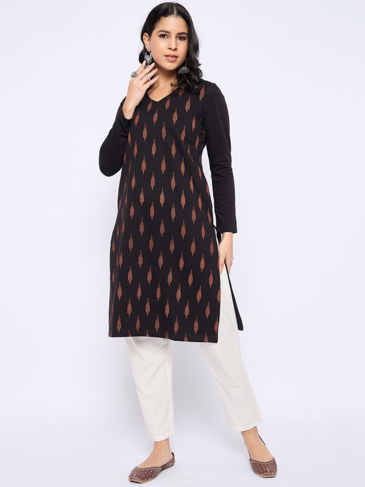     			VIAZAA Pack of 1 Acrylic Printed A-line Women's Kurti - ( Black )