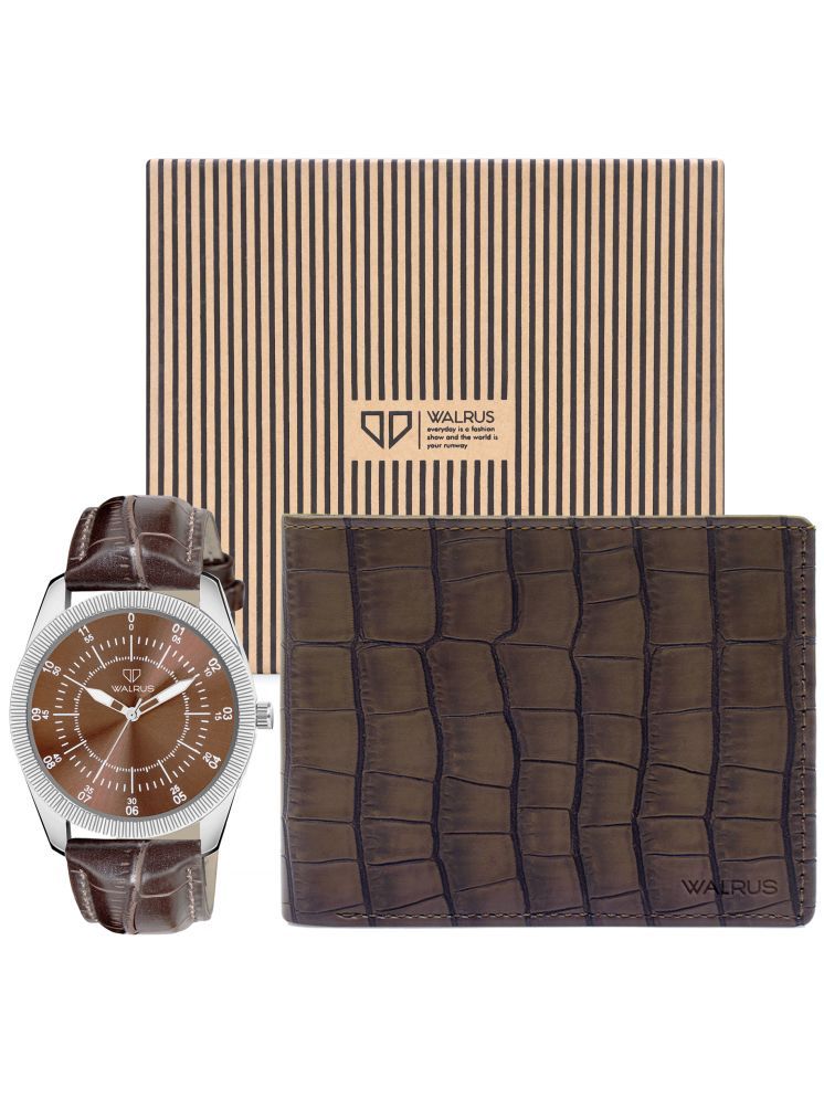     			Walrus Brown PU Analog Men's Watch