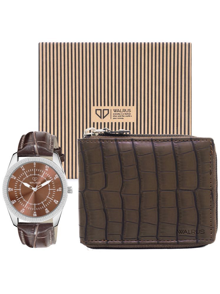     			Walrus Brown PU Analog Men's Watch