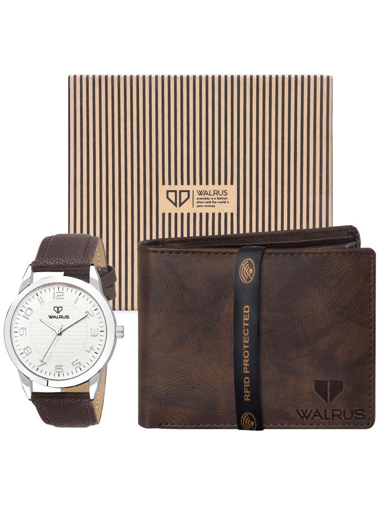     			Walrus Brown PU Analog Men's Watch