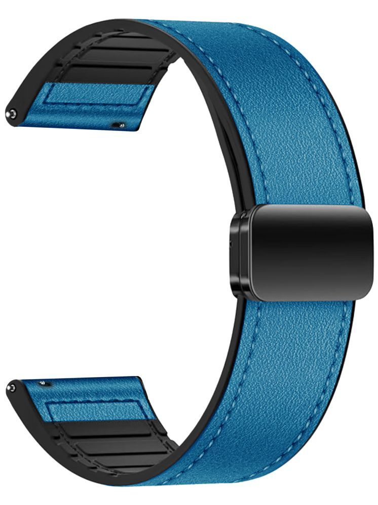     			ACM Watch Strap Leather Magnetic Silicone 22mm compatible with Boat Wave Call 2 Plus Smartwatch Belt Luxury Band Blue