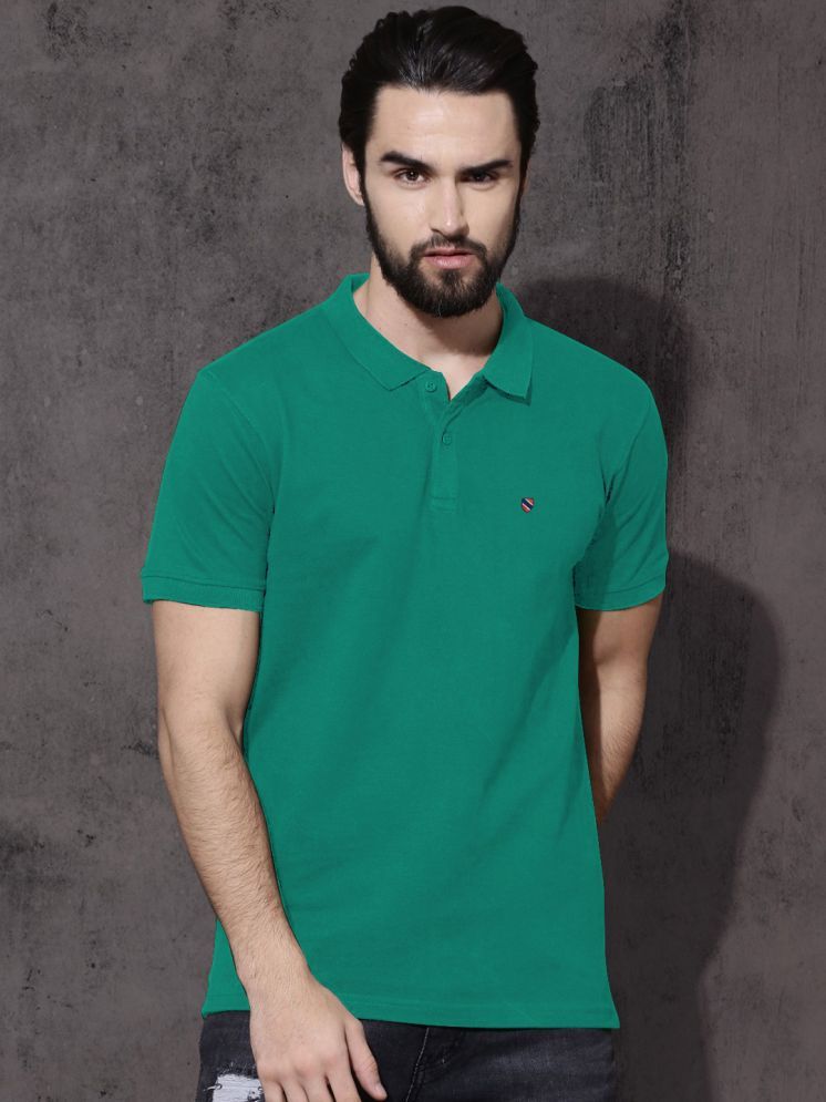     			AIN6 Pack of 1 Cotton Blend Regular Fit Solid Half Sleeves Men's Polo T Shirt ( Green )