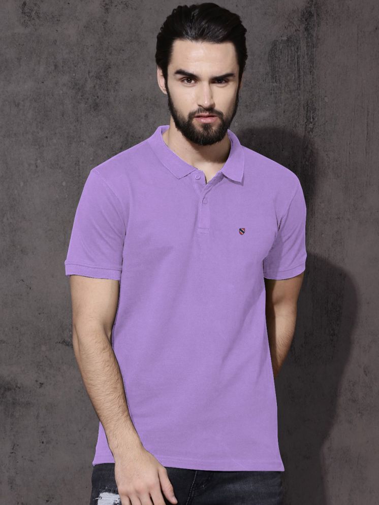     			AIN6 Pack of 1 Cotton Blend Regular Fit Solid Half Sleeves Men's Polo T Shirt ( Lavender )