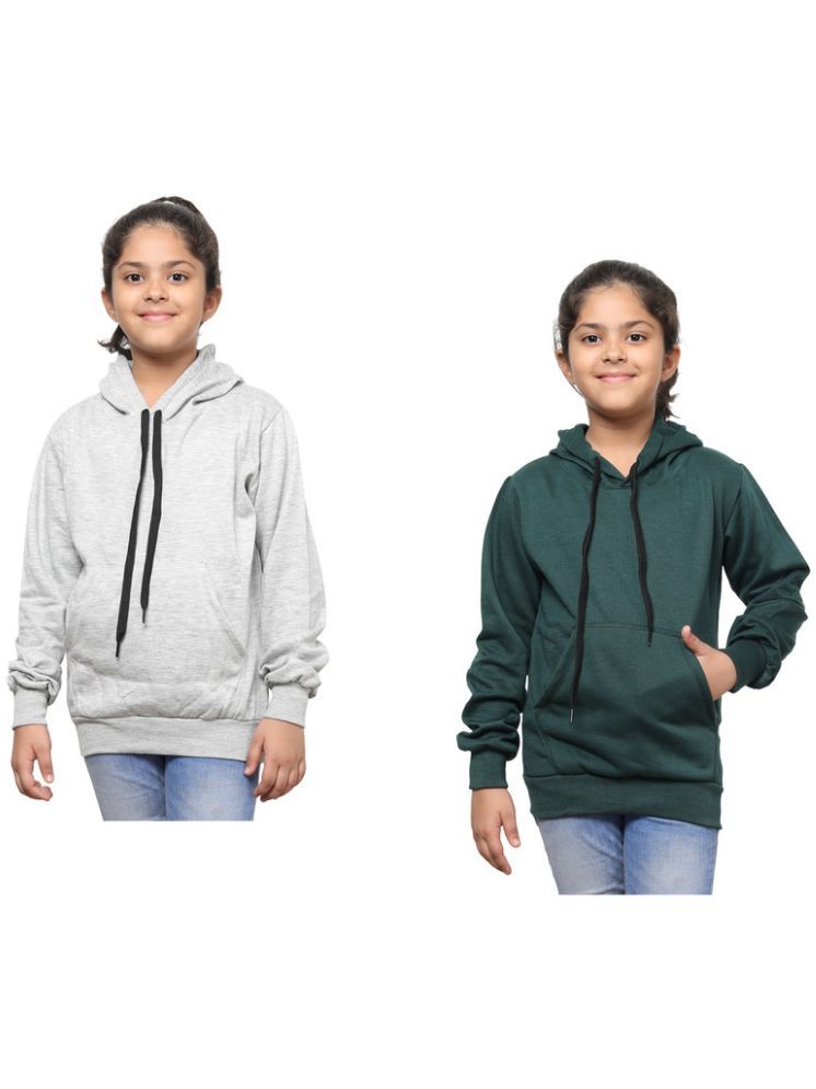     			IndiWeaves Pack of 2 Girls Fleece Sweatshirt ( Multicolor )