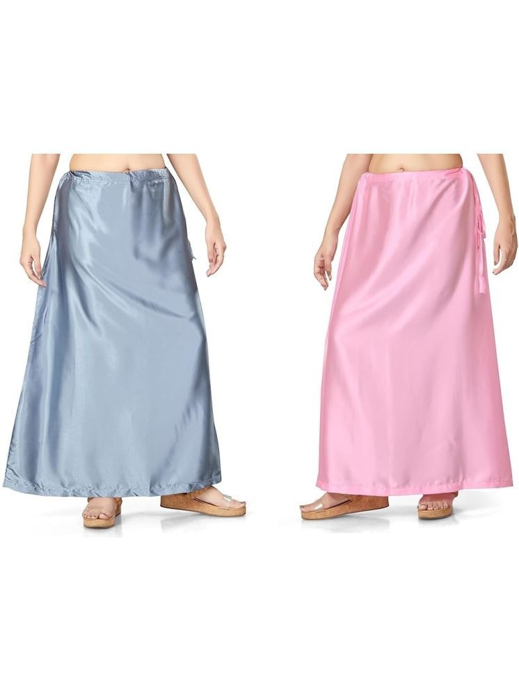     			JTG enterprises Multicoloured Satin Petticoat - Pack of 2