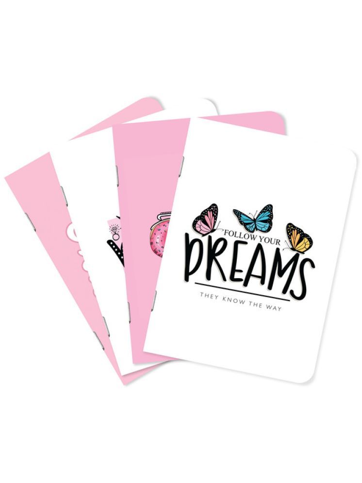     			Sketchfab A5 Handy Cute Unruled, Plain, Motivational Phrases notebooks for Everyone Set of 4 for doodling, Writing Notebooks - Matte Finished - Journal Diary Gift.(60 * 4=240 80 GSM Pages)(Follow Yours Dreams)