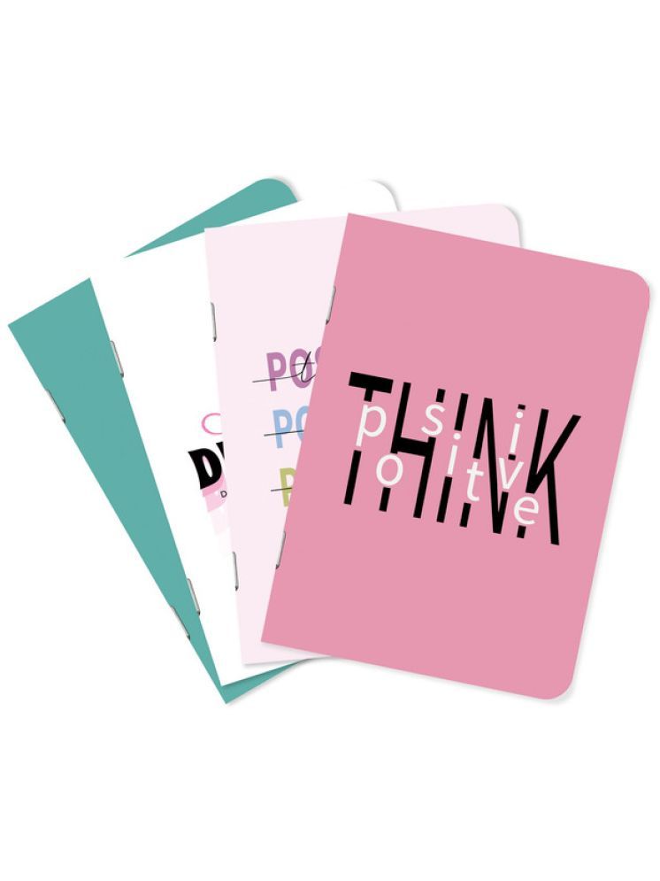     			Sketchfab A5 Handy Cute Unruled, Plain, Motivational Phrases notebooks for Everyone Set of 4 for doodling, Writing Notebooks - Matte Finished - Journal Diary Gift.(60 * 4=240 80 GSM Pages)(Think Positive)