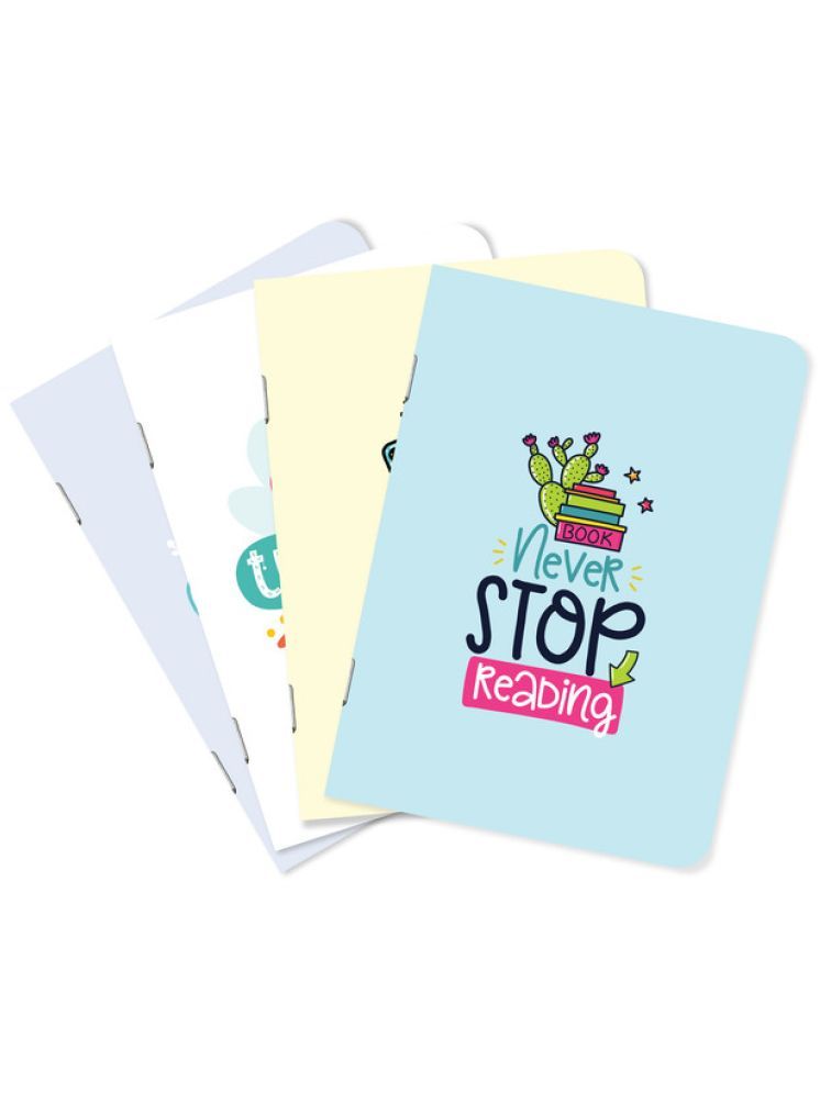     			Sketchfab A5 Handy Cute Unruled, Plain, Motivational Phrases notebooks for Everyone Set of 4 for doodling, Writing Notebooks - Matte Finished - Journal Diary Gift.(60 * 4=240 80 GSM Pages)(Never Stop Reading)