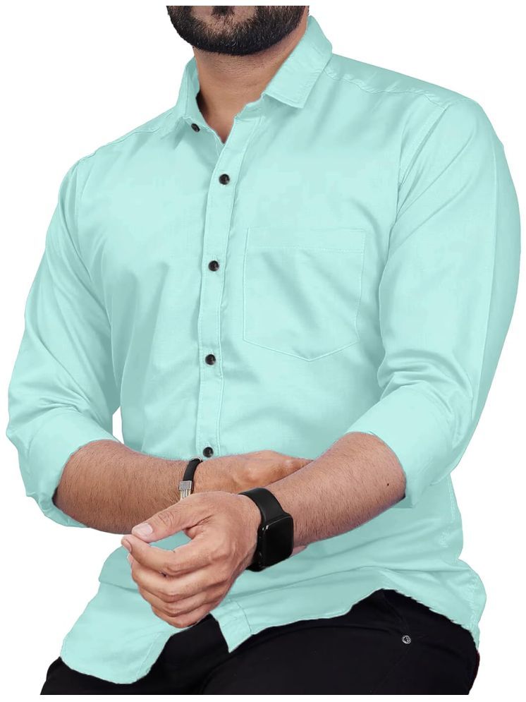     			UNI VIBE Cotton Blend Slim Fit Solids Full Sleeves Men's Casual Shirt - light Blue ( Pack of 1 )