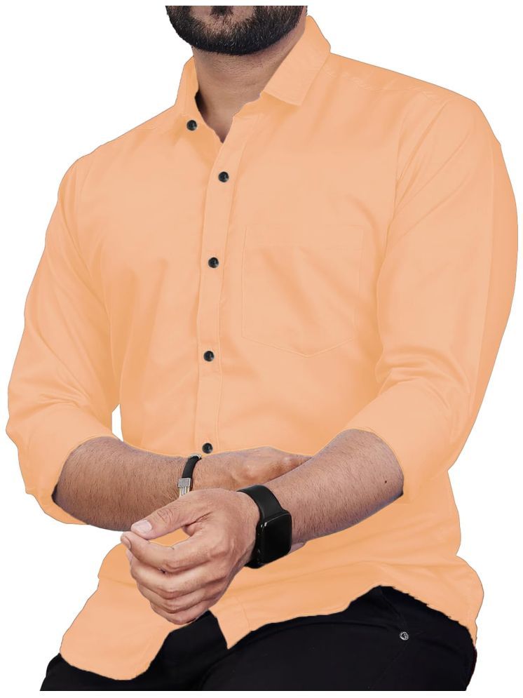     			UNI VIBE Cotton Blend Slim Fit Solids Full Sleeves Men's Casual Shirt - Orange ( Pack of 1 )