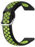 ACM Watch Strap Silicone Belt 22mm compatible with Time Up Rigid Smartwatch Breatheable Dual Color Dot Band Black with Green