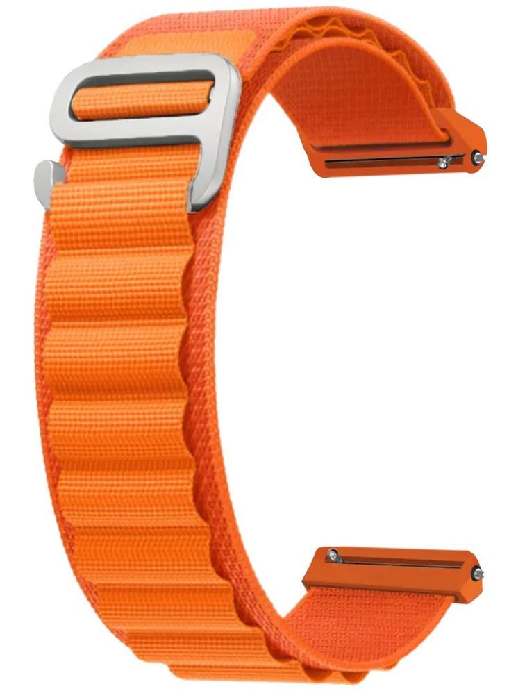     			ACM Watch Strap Nylon 22mm compatible with Ptron Pulsefit Ace Smartwatch Sports Hook Band Orange