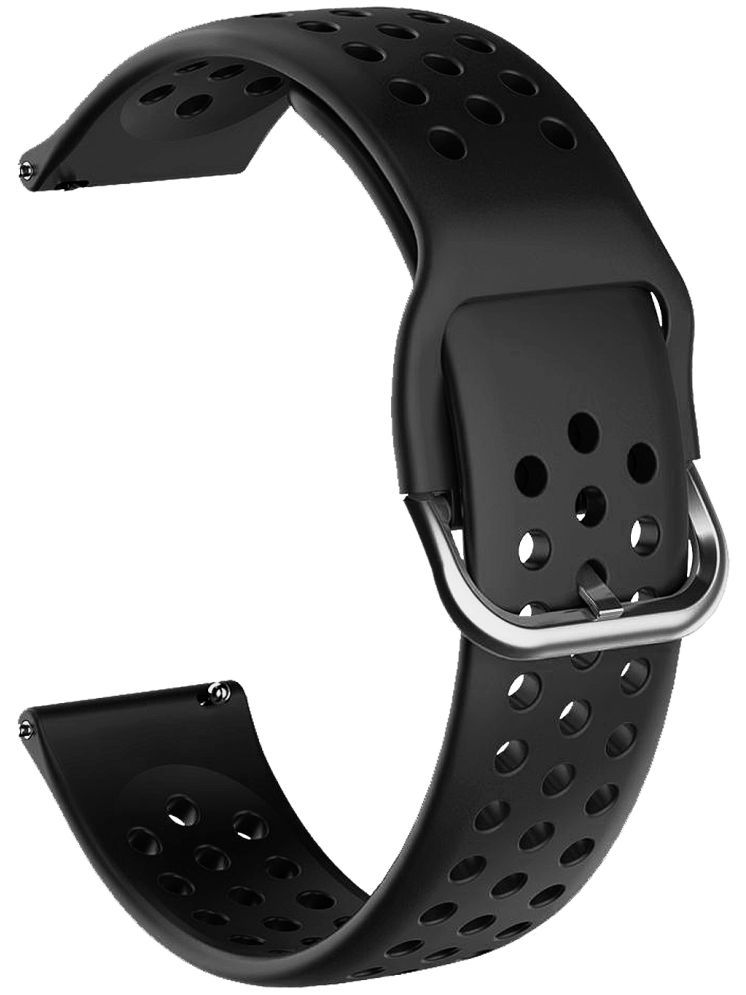     			ACM Watch Strap Silicone Belt 22mm compatible with Pebble Ultra Rapid Smartwatch Breatheable Dot Band Black