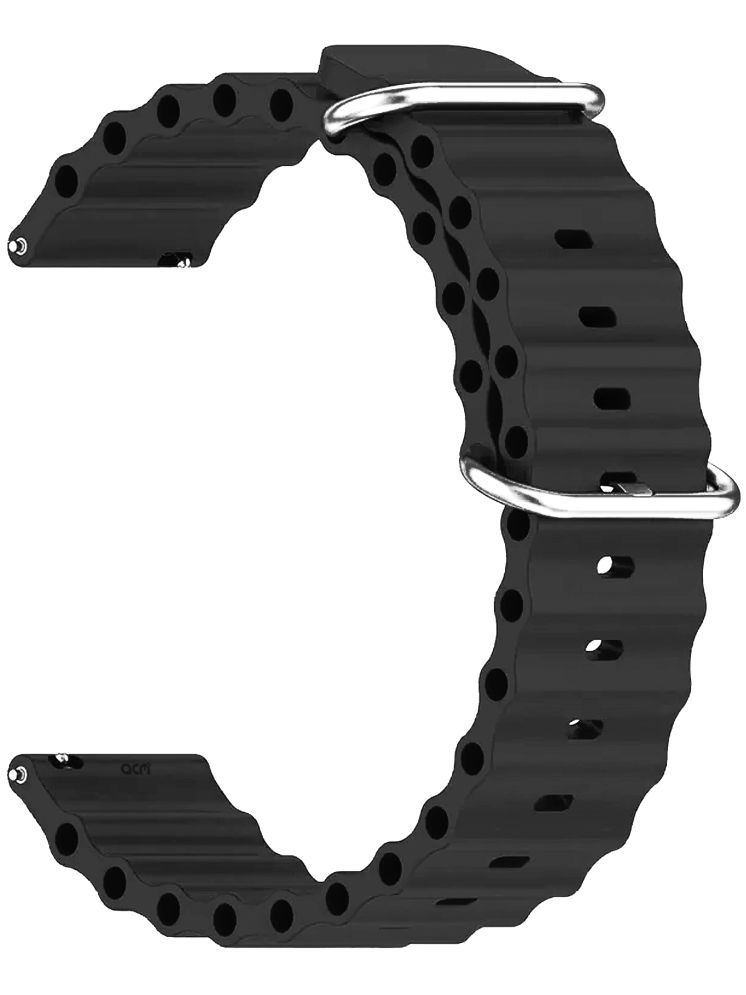     			ACM Watch Strap Silicone Smart Belt 22mm compatible with Fastrack Jupitor R2 Smartwatch Classic Band Black