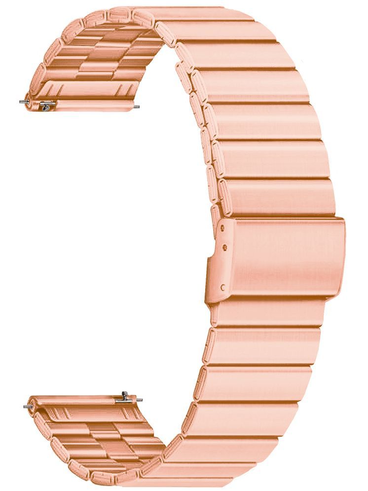     			ACM Watch Strap Stainless Steel Metal 22mm compatible with Zebronics Unbeatable 3 Smartwatch Adjustable Belt Band Rose Gold Pink