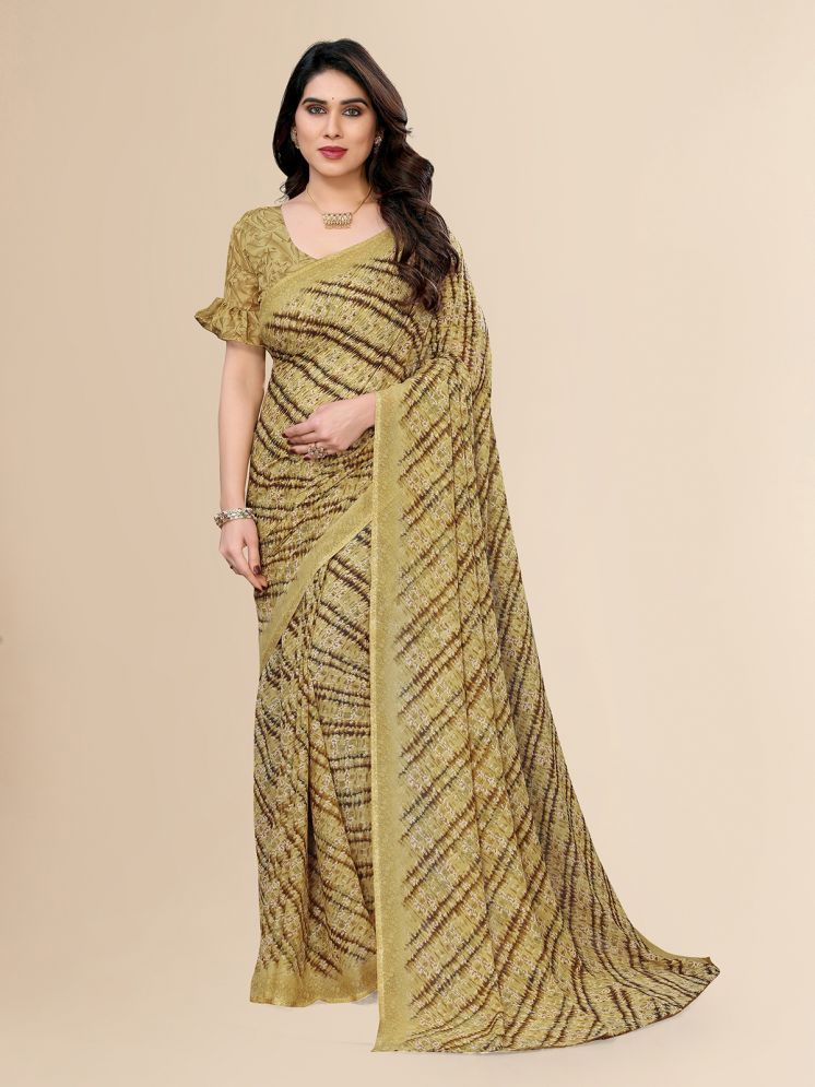     			ANAND SAREES Pack of 1 Georgette Printed Saree With Blouse Piece ( Beige )