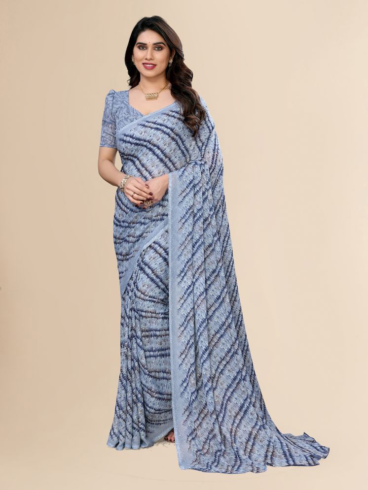     			ANAND SAREES Pack of 1 Georgette Printed Saree With Blouse Piece ( Blue )