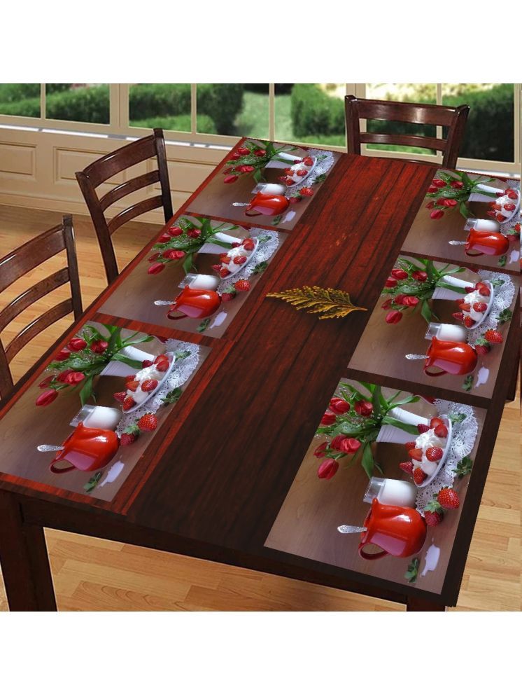     			CreadCraft PVC Solid Rectangle Table Mats ( 40 cm x 30 cm ) Pack of 1 - Multi