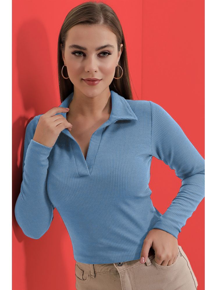     			Dream Beauty Fashion Light Blue Polyester Women's Regular Top ( Pack of 1 )